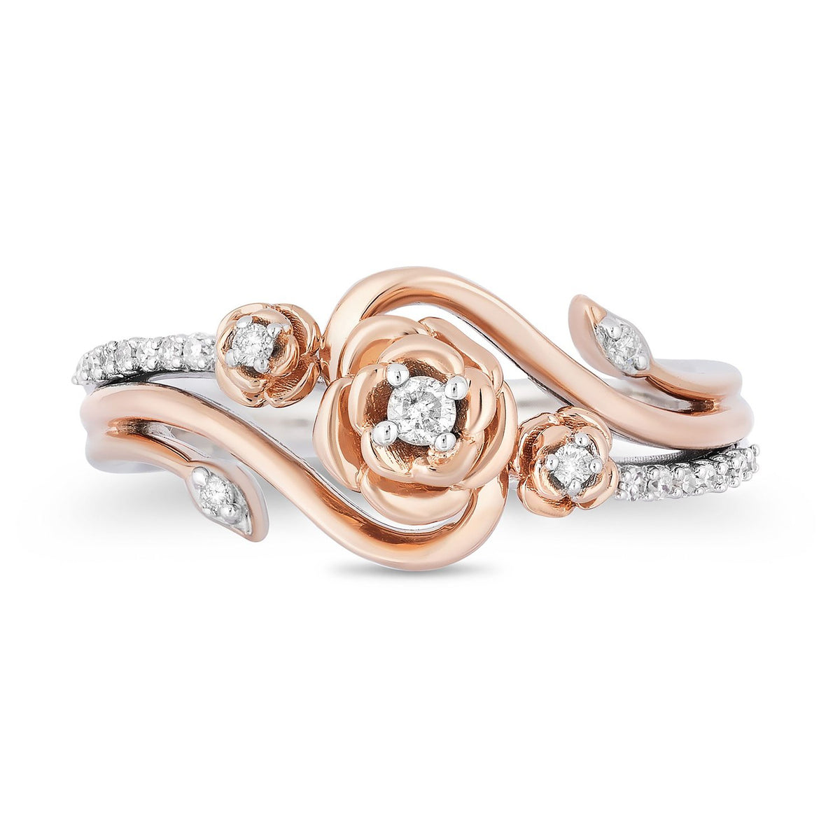 Rose gold rose on sale ring