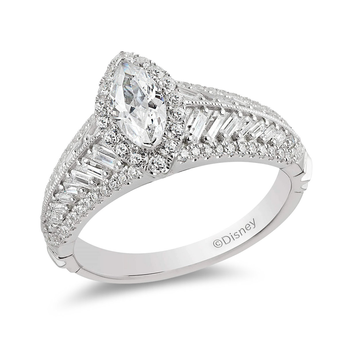 Enchanted Disney Fine Jewelry 14K White Gold CTTW Pocahontas  Engagement Ring