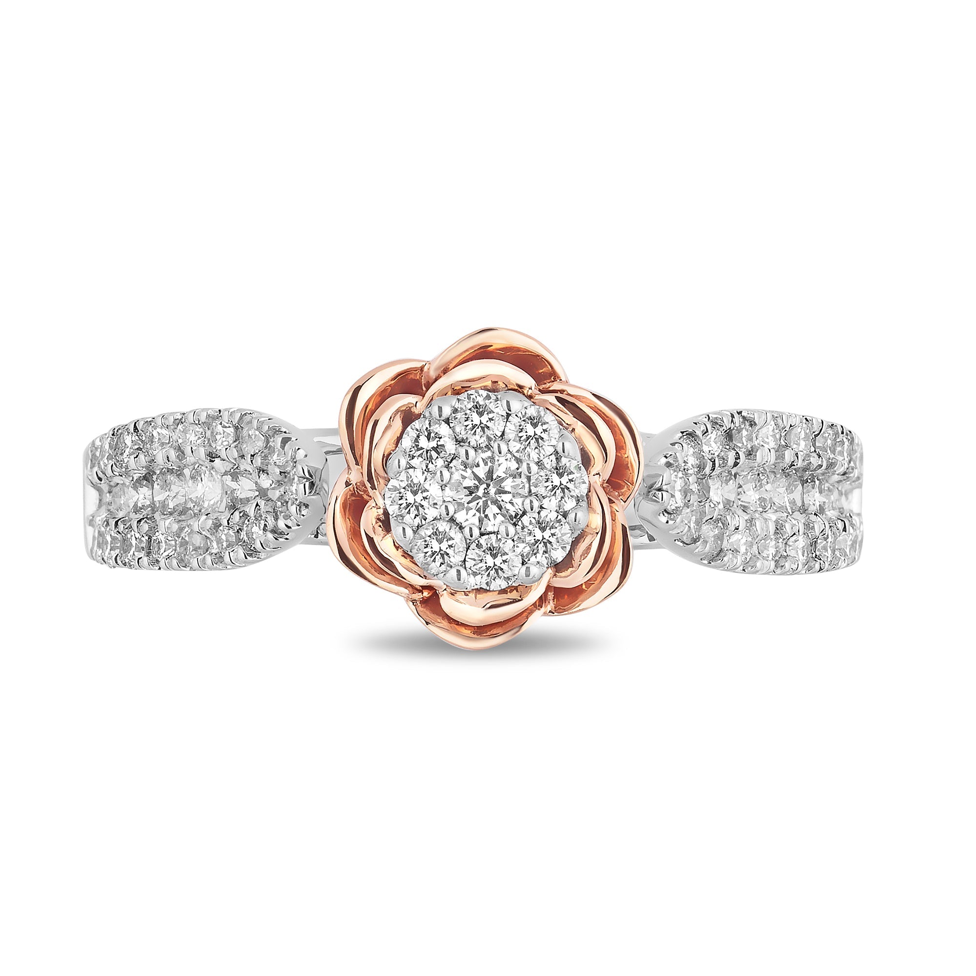 Disney Belle Inspired Diamond Engagement Ring in 14K White Rose Gold 0.75 CTTW Enchanted Disney Fine Jewelry Enchanted Disney Fine Jewelry UK
