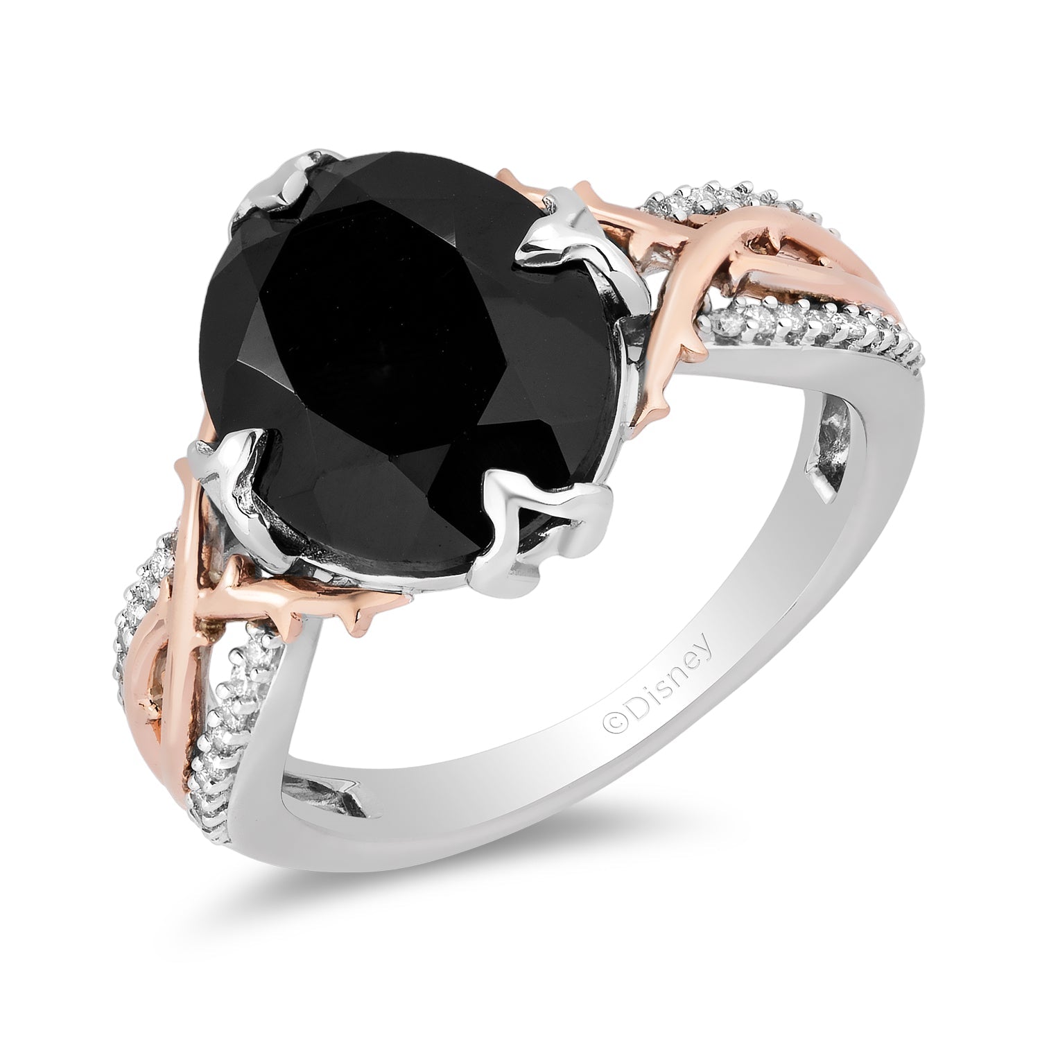 Sterling silver black diamond engagement rings on sale