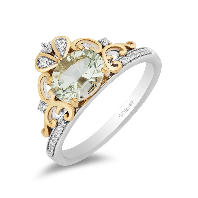 enchanted_disney-cinderella_fine_jewelry_sterling_silver_and_9k_yellow_gold_0_10_cttw_diamond_and_concave_oval_green_amethyst_stepsisters_ring_0.10CTTW_1