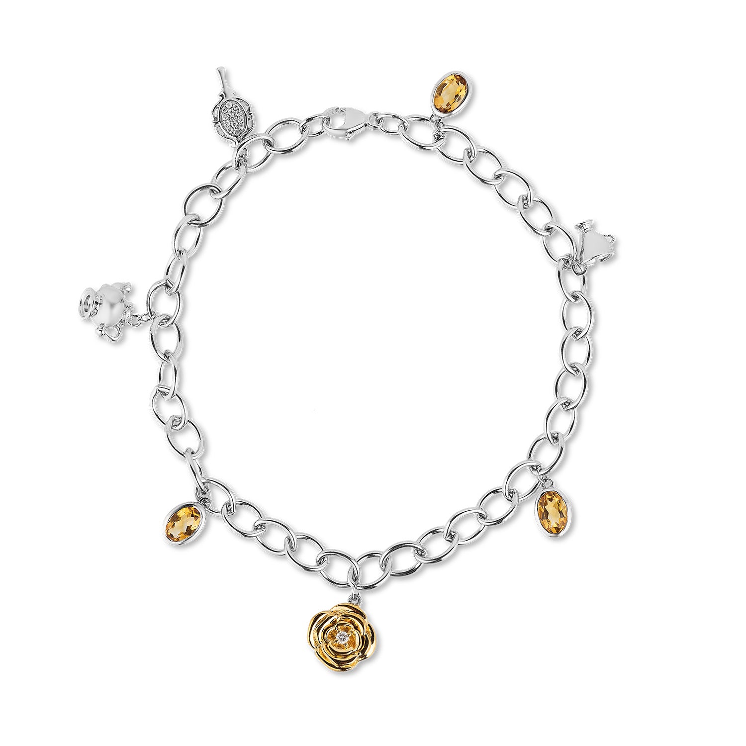 Buy Disney Silver Coloured Crystal Princess Charm Bracelet | Kids beads and  charms | Argos