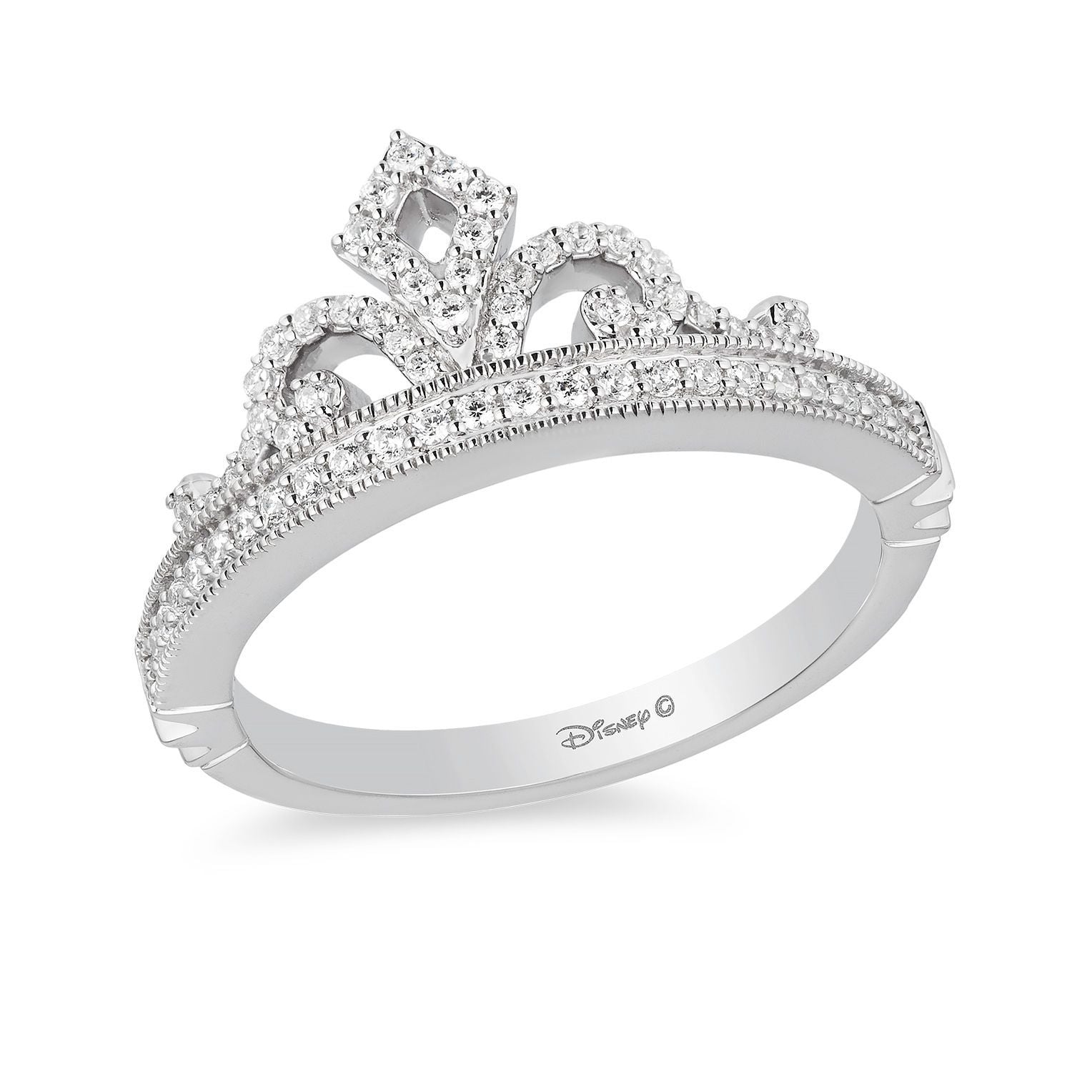 Sterling silver princess tiara on sale ring