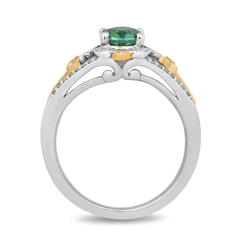 enchanted_disney-tinker-bell_fine_jewelry_sterling_silver_and_9k_yellow_gold_with_0_20_cttw_diamond_and_created_emerald_tinkerbell_engagement_ring_0.20CTTW_4