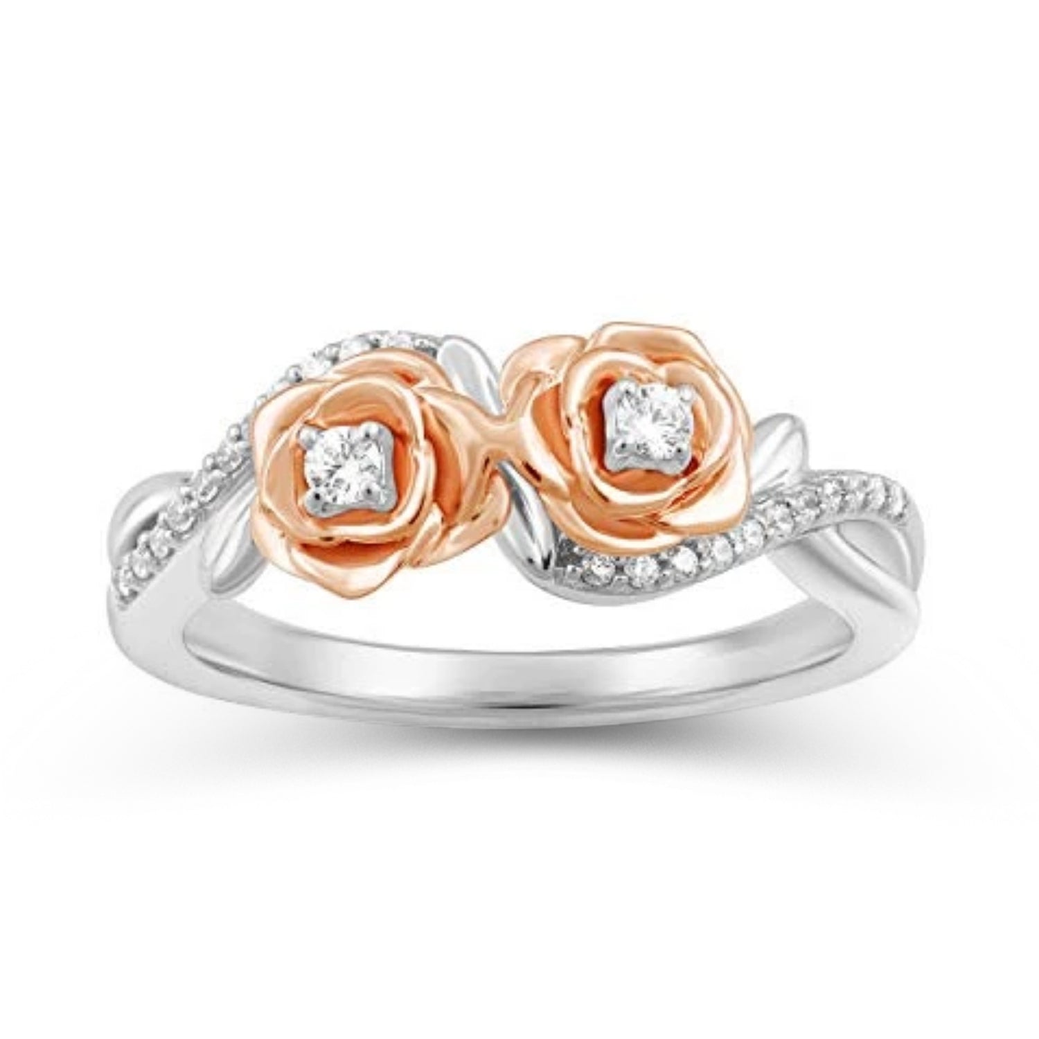 Disney Belle Rose Fashion Diamond Ring 0.16 CTTW Enchanted