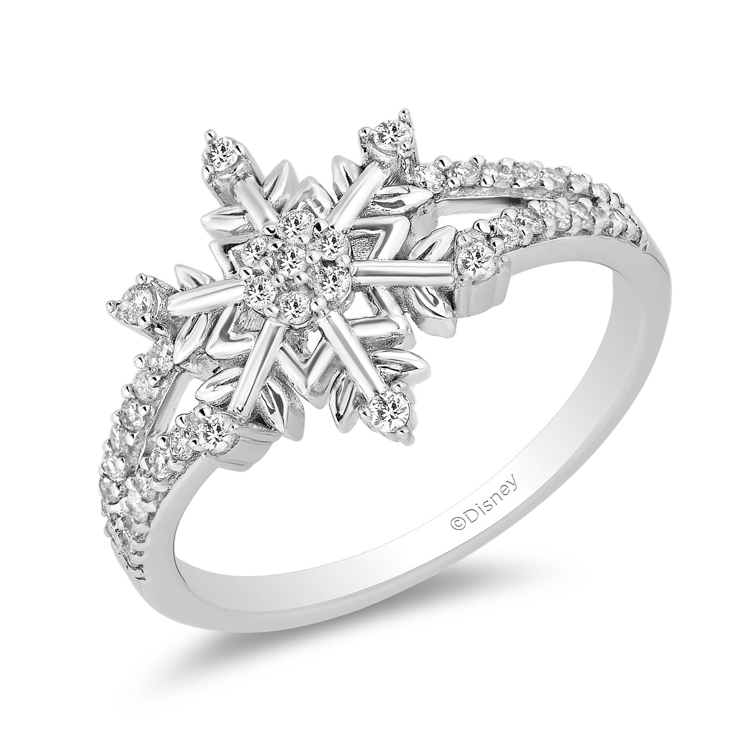 Snowflake rings white on sale gold